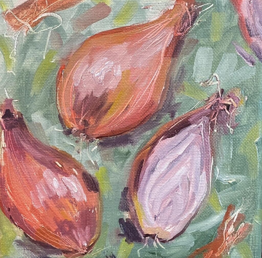 I painted shallots this time