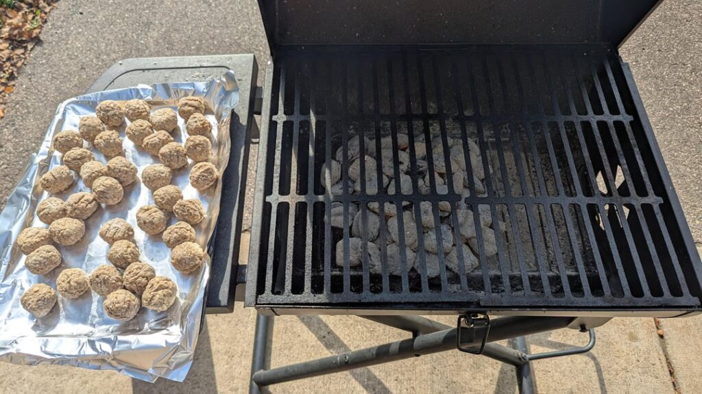 Why did no one tell me about grilling frozen meatballs....? Super easy and delicious!