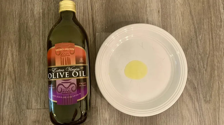 Trader Joe's olive oil on table