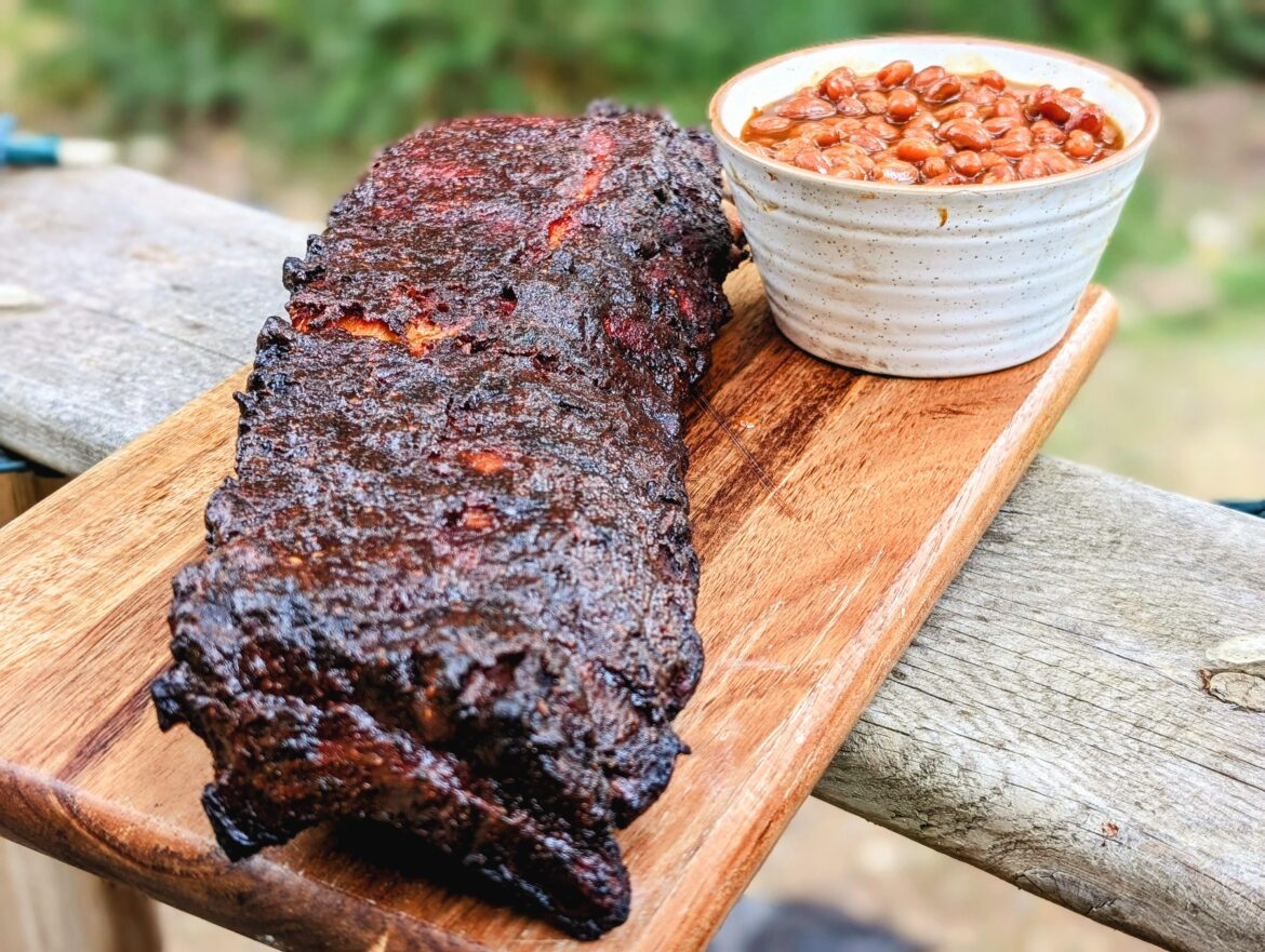 Ribs and beans I smoked yesterday