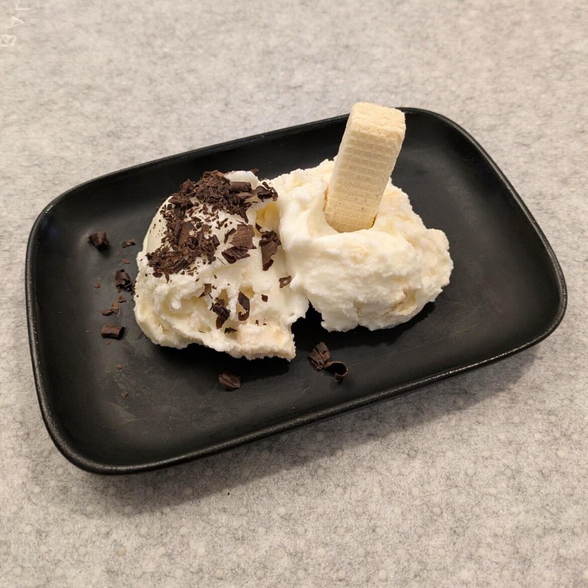 Milky Whey • Milk-flavored protein ice cream with chunks of lemony wafers