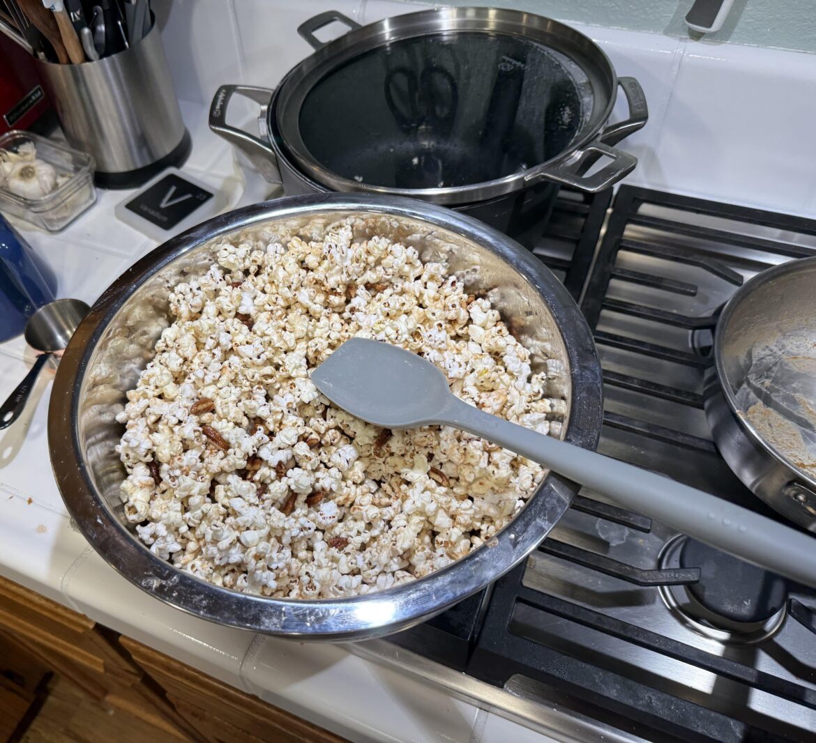 Brown butter maple pecan popcorn