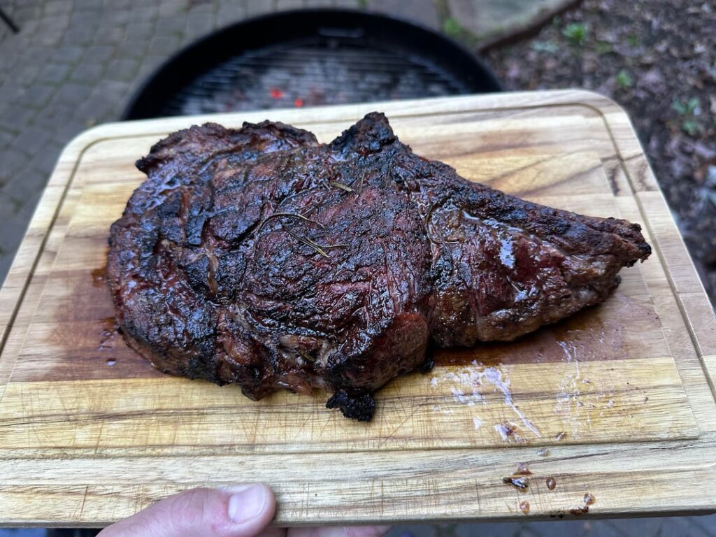 “Forward” seared then smoked cowboy
