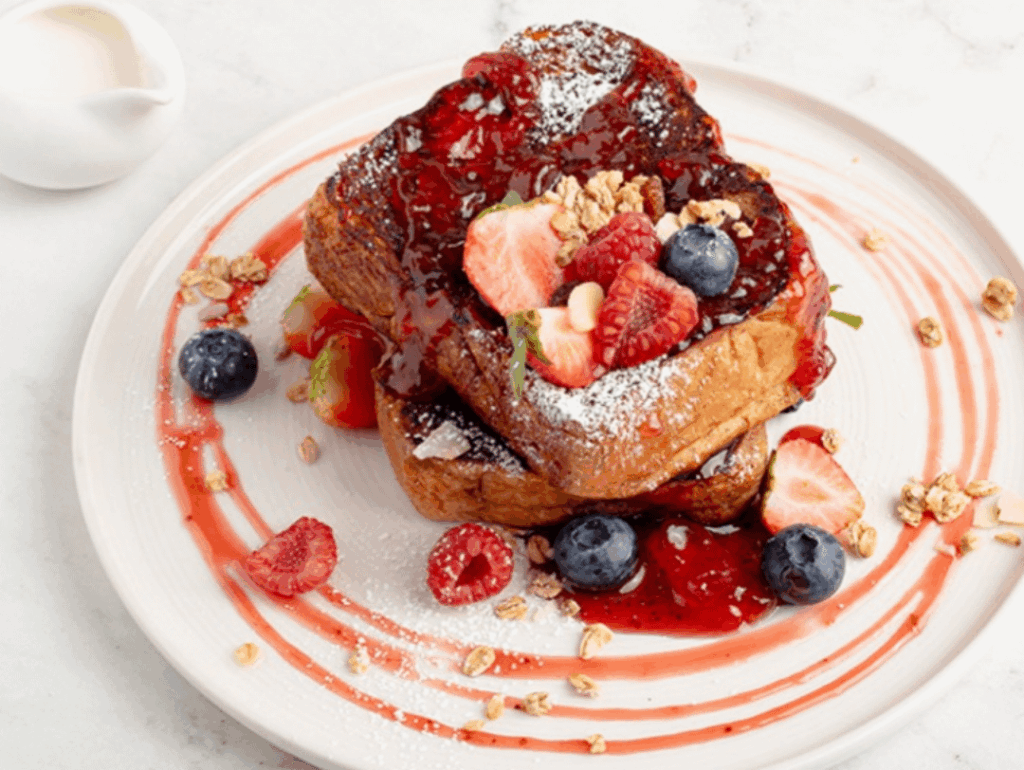 Mixed berry and compote French toast