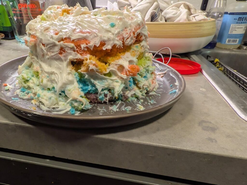 🌈✨Unicorn Vomit Rainbow Layer Cake 🌈✨