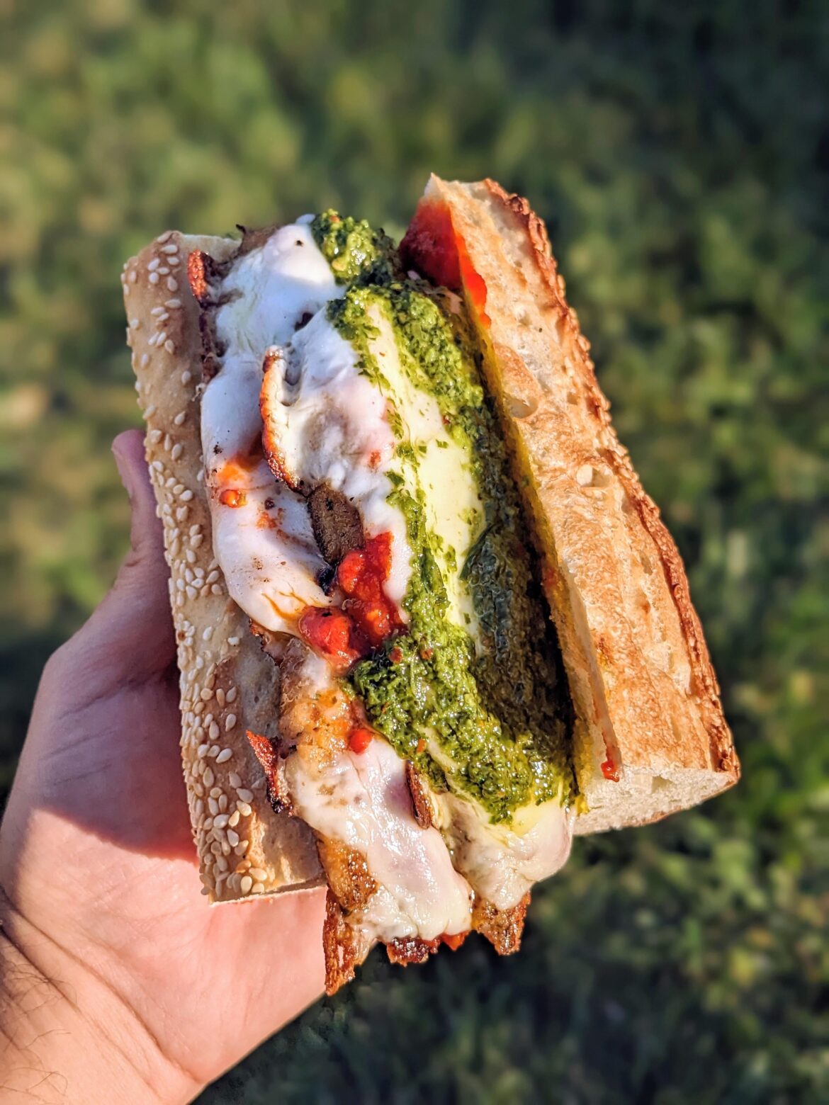 Chicken Parm on homemade bread