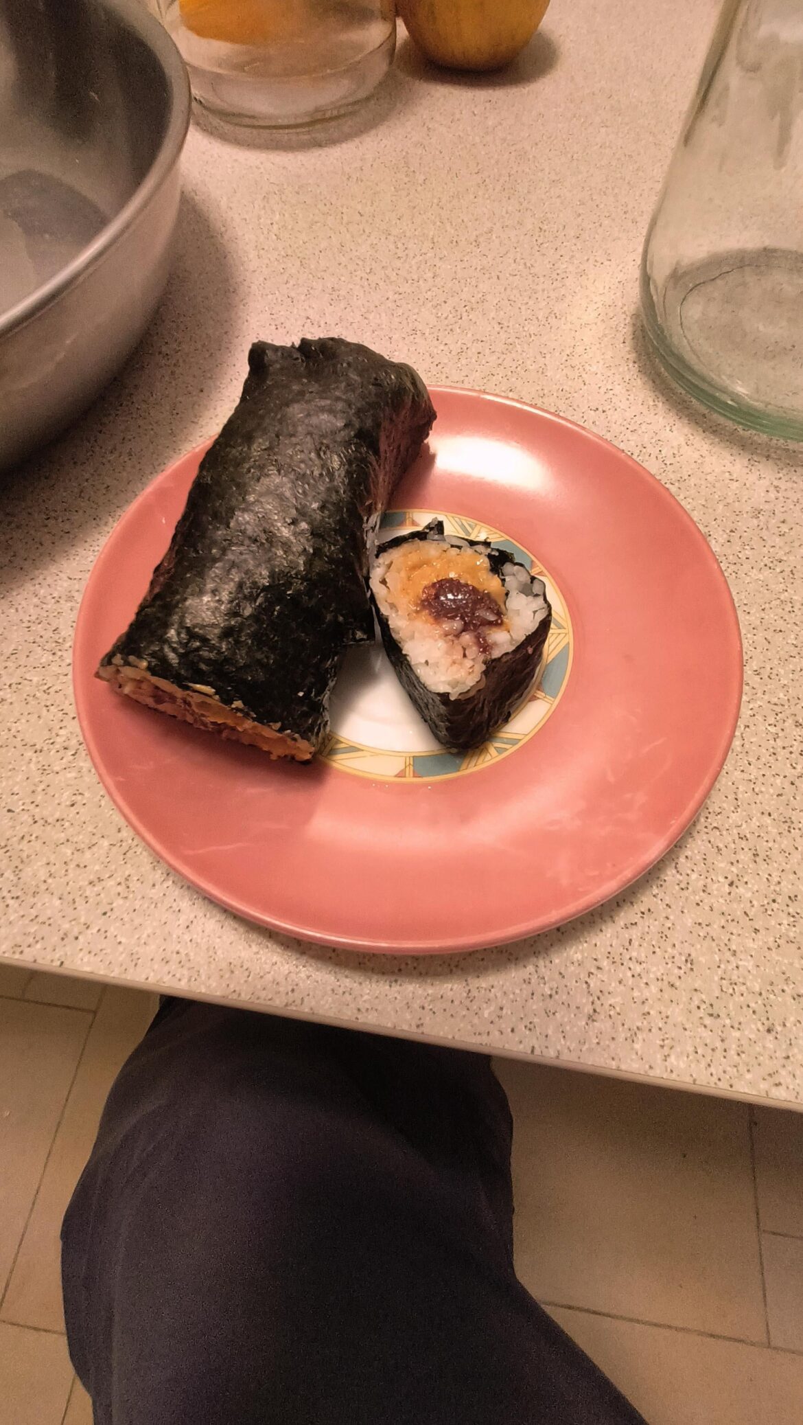 My roomate made a PB&J sushi roll