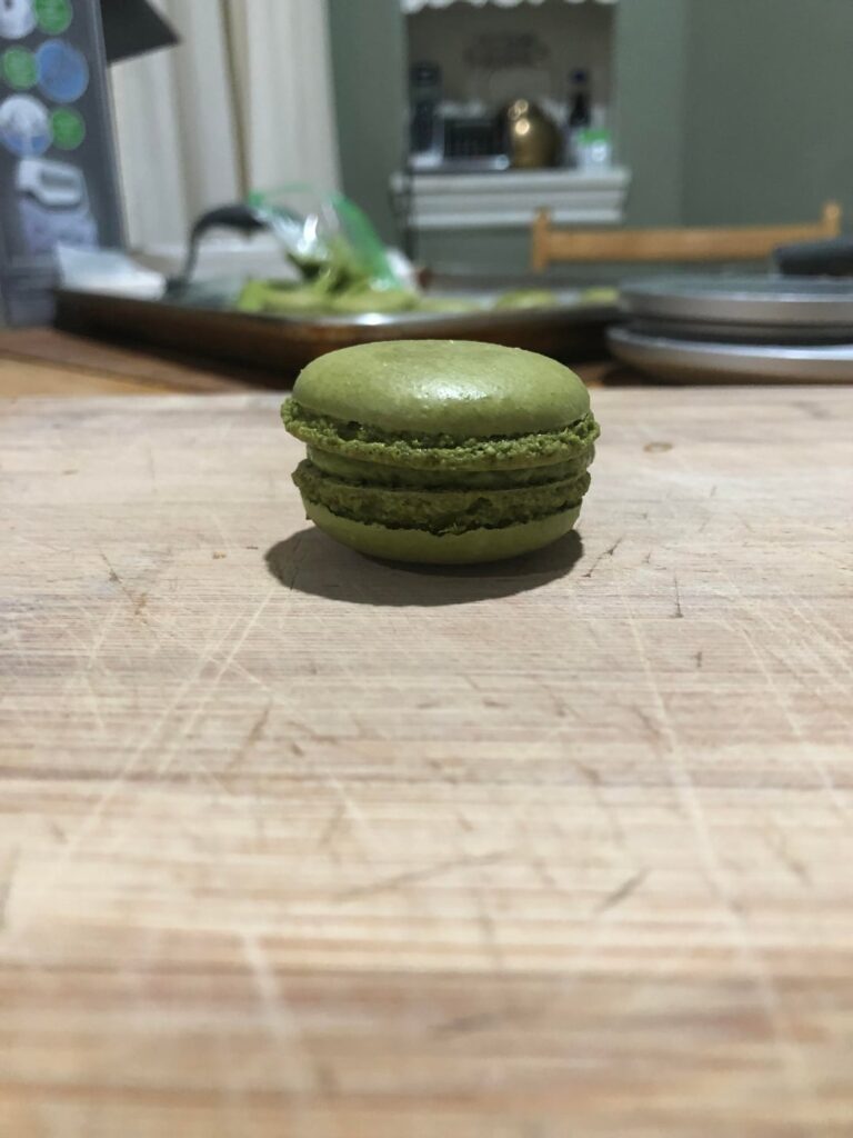 After 5 attempts, I successfully made matcha macarons!!