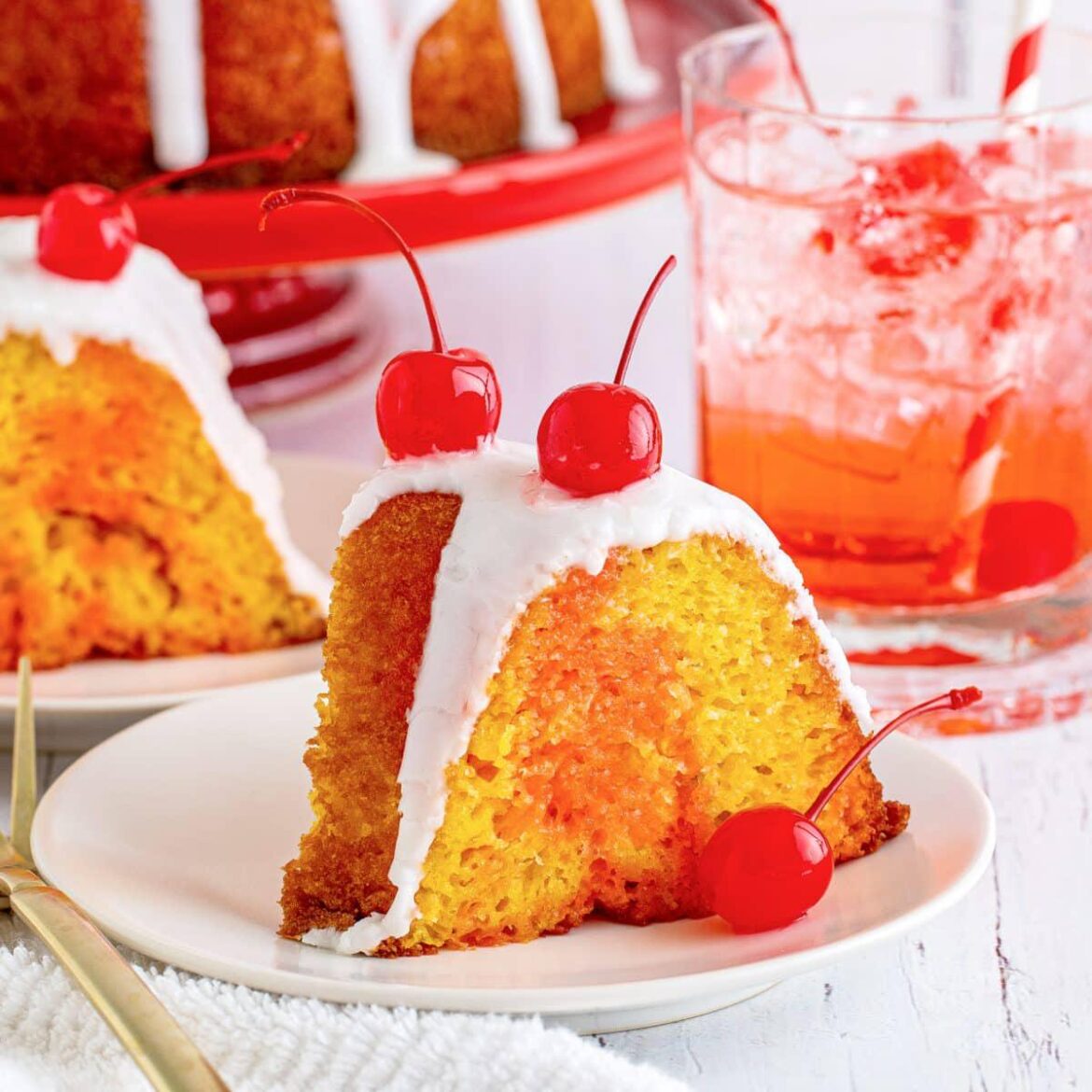 Boozy Shirley temple cake Boozy Shirley temple cake