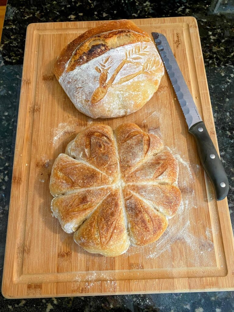 Today’s sourdough loaves survived some serious overproofing