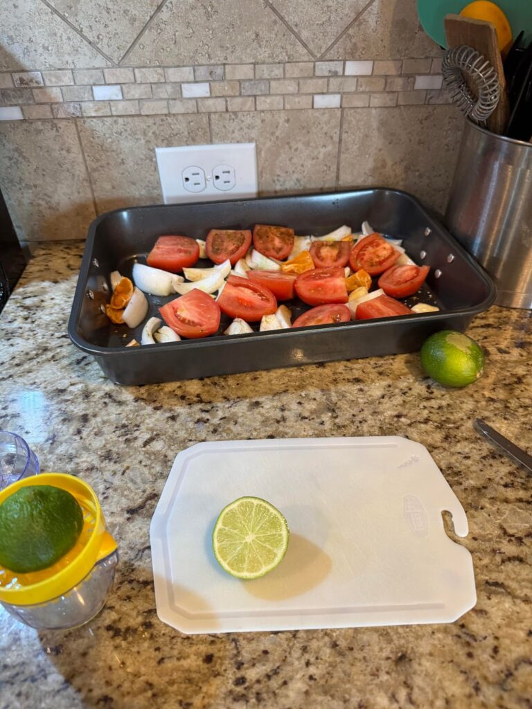 Fresh roasted salsa featuring habanero from my garden. Fresh roasted salsa featuring habanero from my garden.