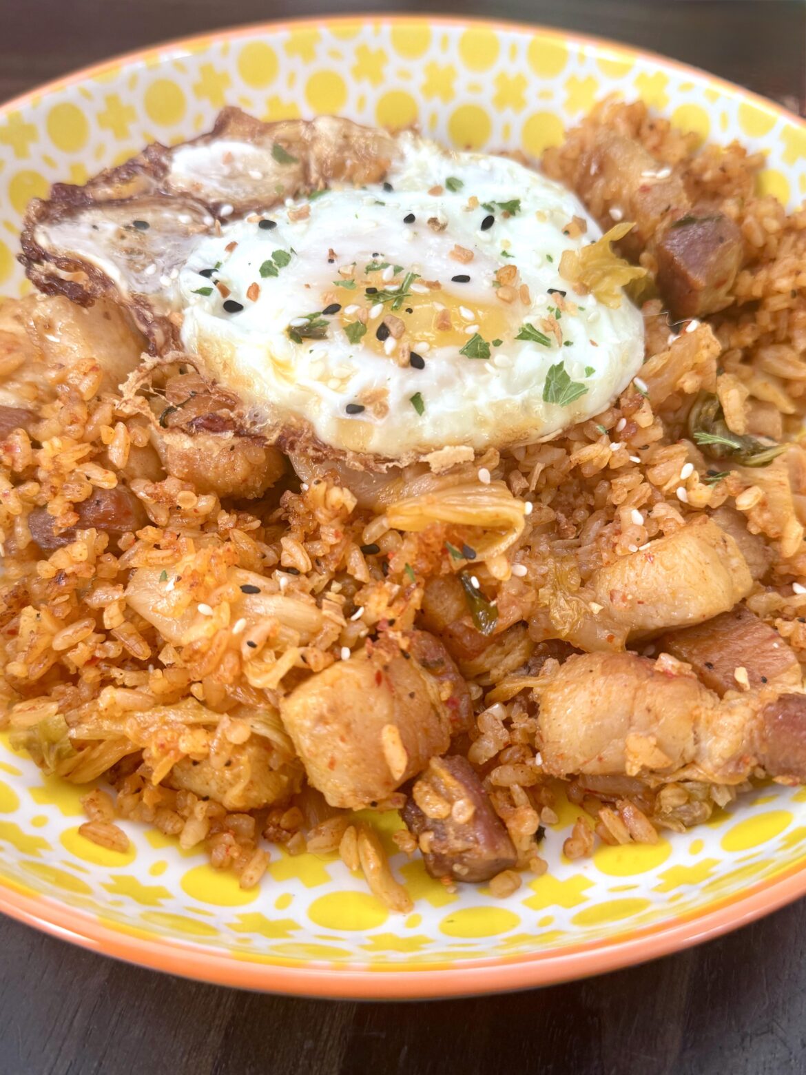 Pork belly kimchi fried rice