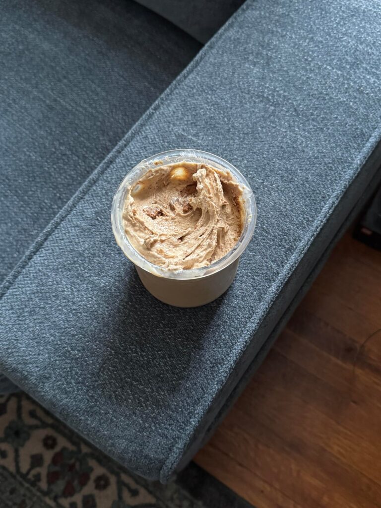 made cookie butter ice cream for my sister!!