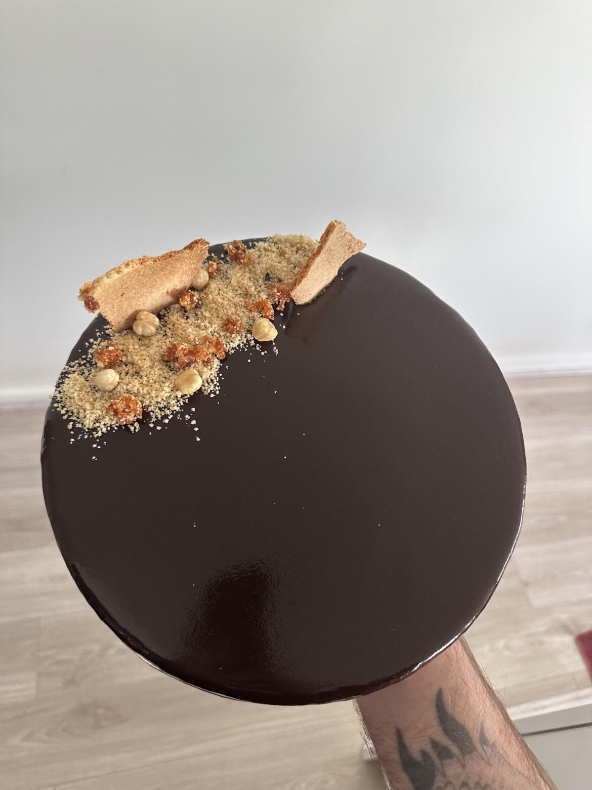 Ferrero brulee entremet