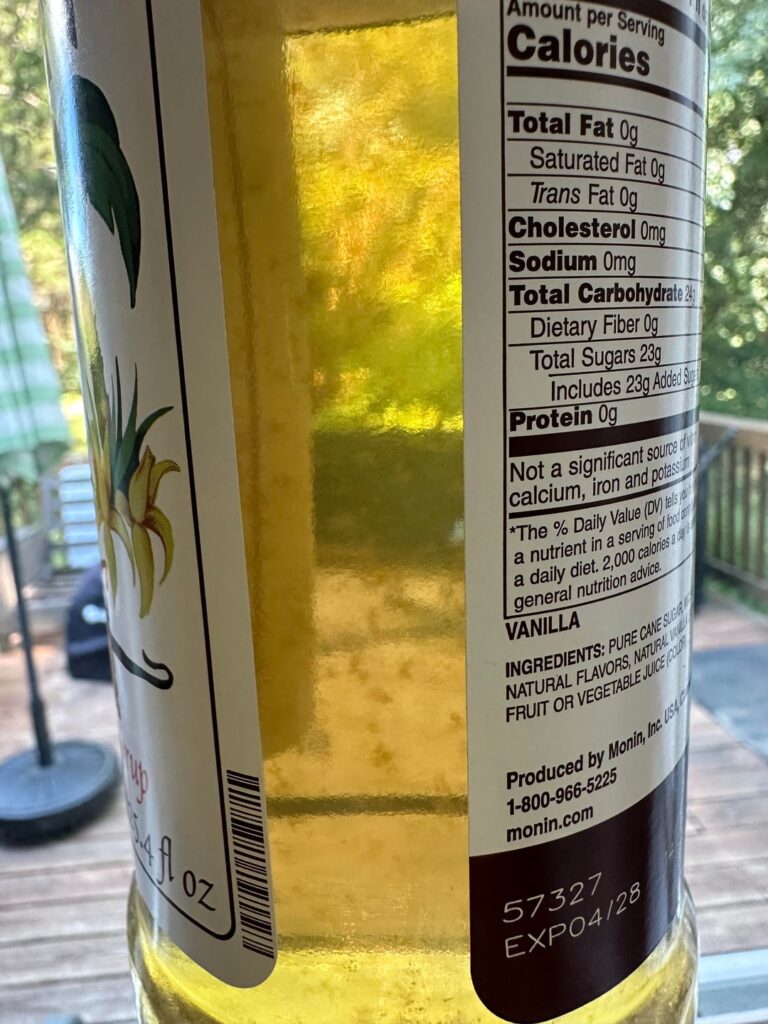 Monin Vanilla Syrup Possibly Growing Bacteria?