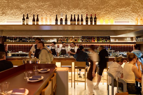 The restaurant retains the basic layout of Allonda before it but has been given a completely new look by designers Studio Plenty.