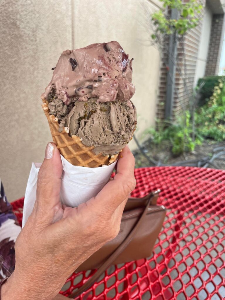 Bruster’s Chocolate Raspberry Truffle, Dubai Chocolate and Chocolate Peanut Butter Buckeye