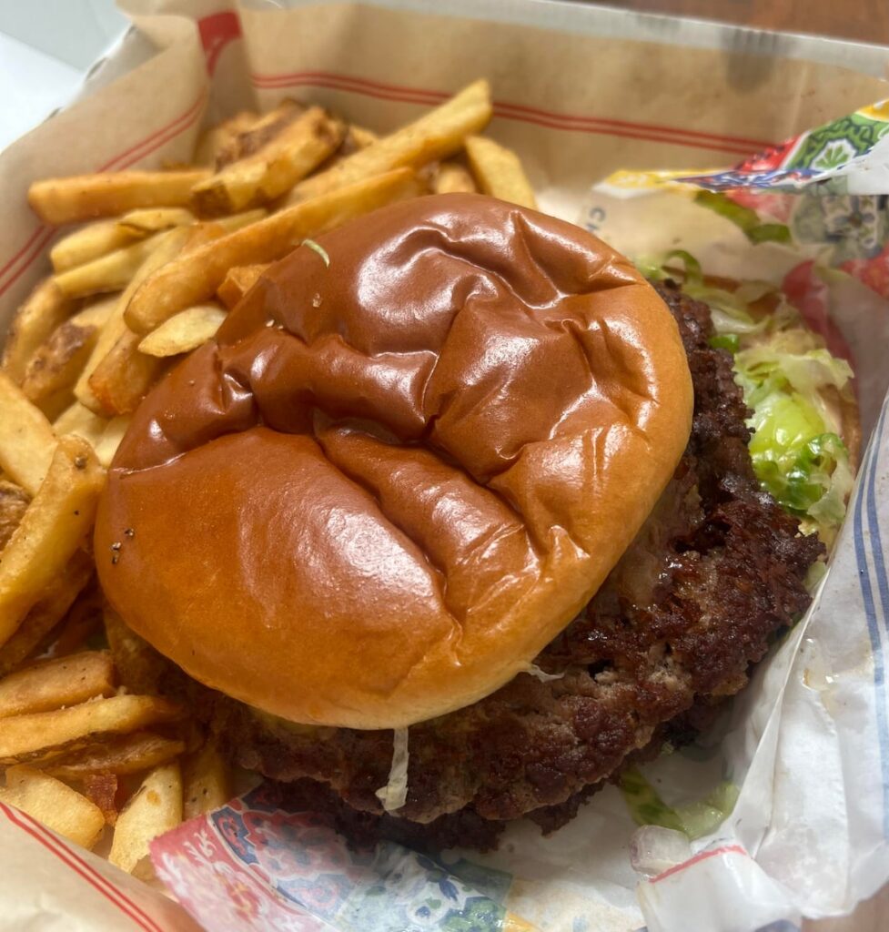 Chili’s To Go Double smash cheeseburger
