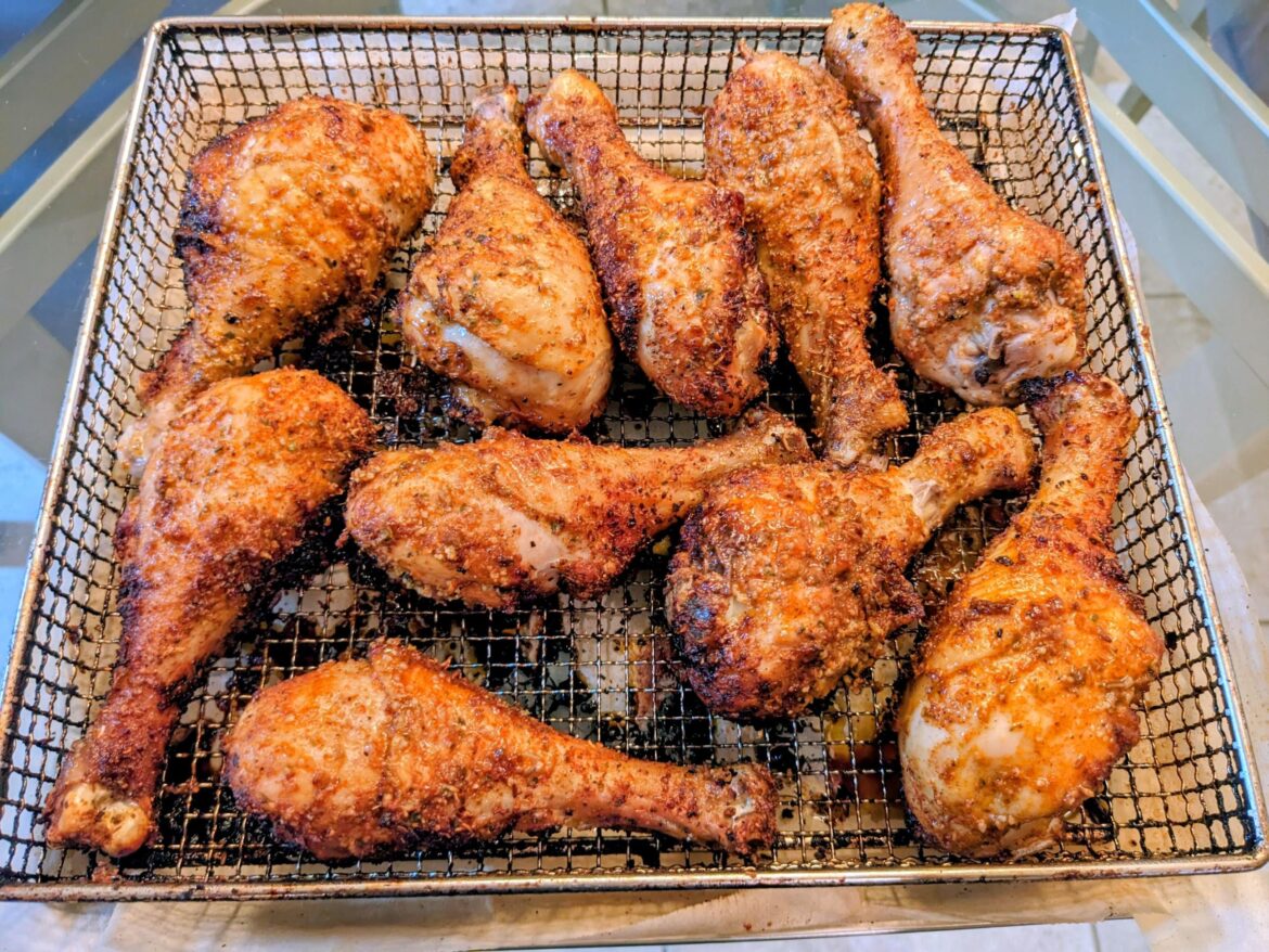 Crispy Cajun air fryer chicken. How many of these legs should I eat?