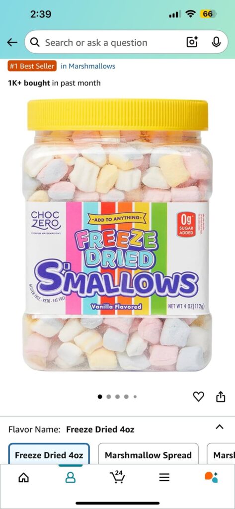 freeze dried marshmallows