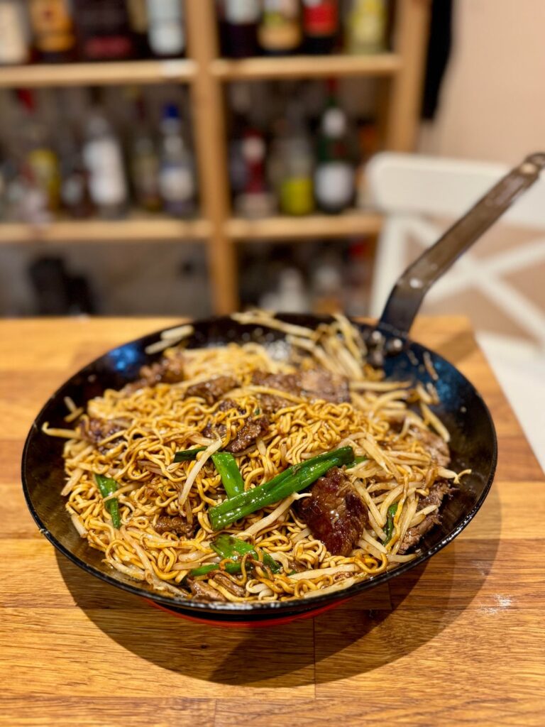 Beef and bean sprouts