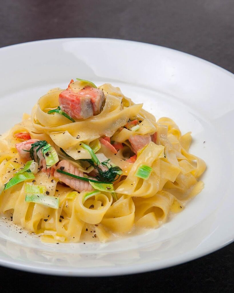 Creamy Salmon Fettuccine
