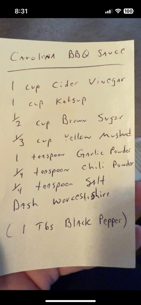 To the guy who shared his grandads sauce recipe with us. Thank you!