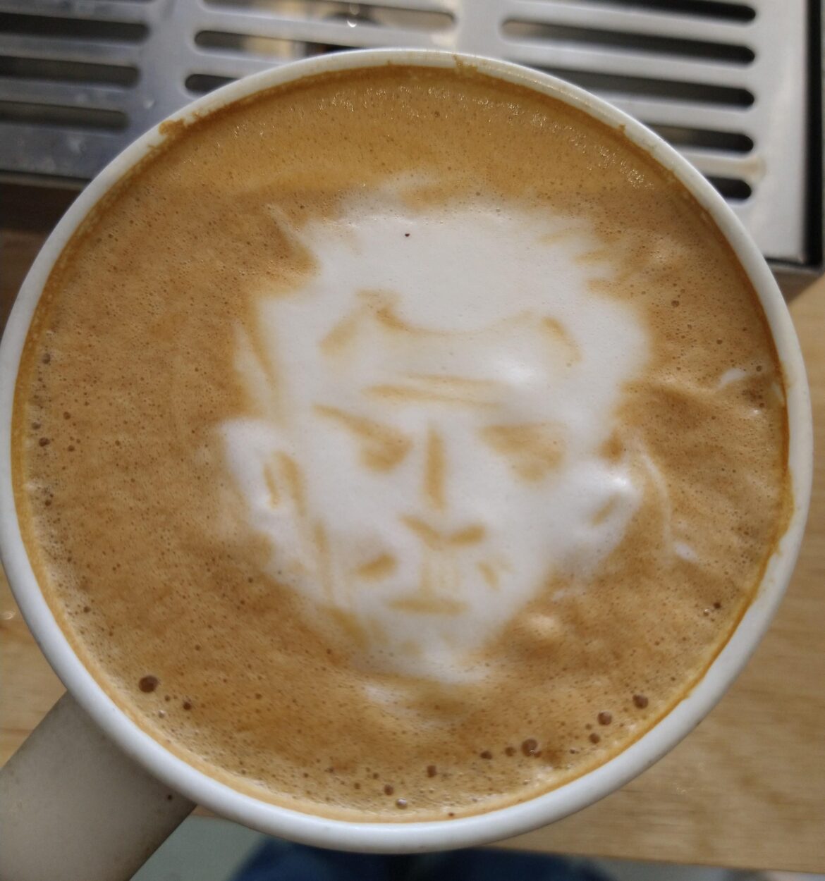 my attempt at house md latte art (squint hard)