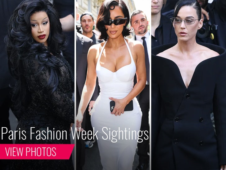 Cardi B, Kim Kardashian and Katy Perry at Paris Fashion Week
