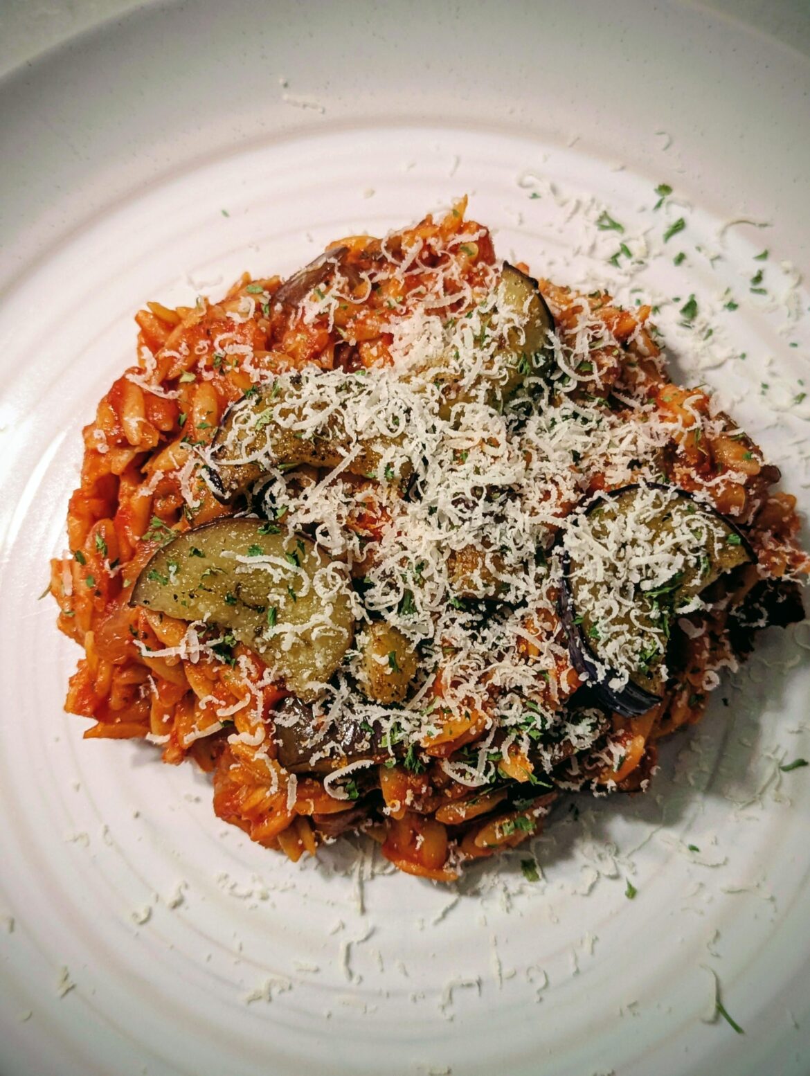Eggplant Orzo