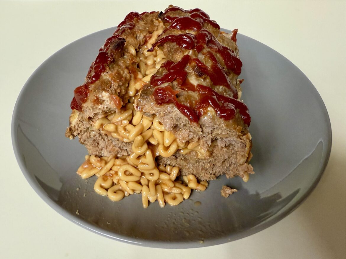 Alphabet Pasta Stuffed Meatloaf