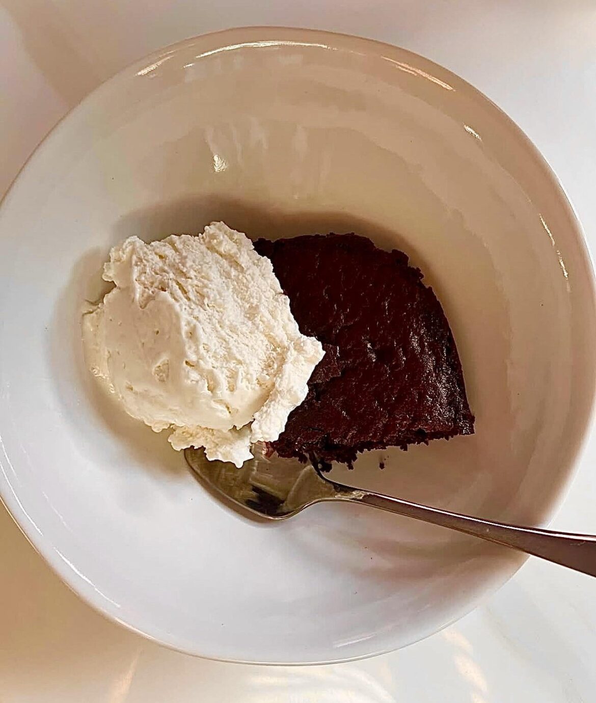 Space brownies and vanilla ice cream.