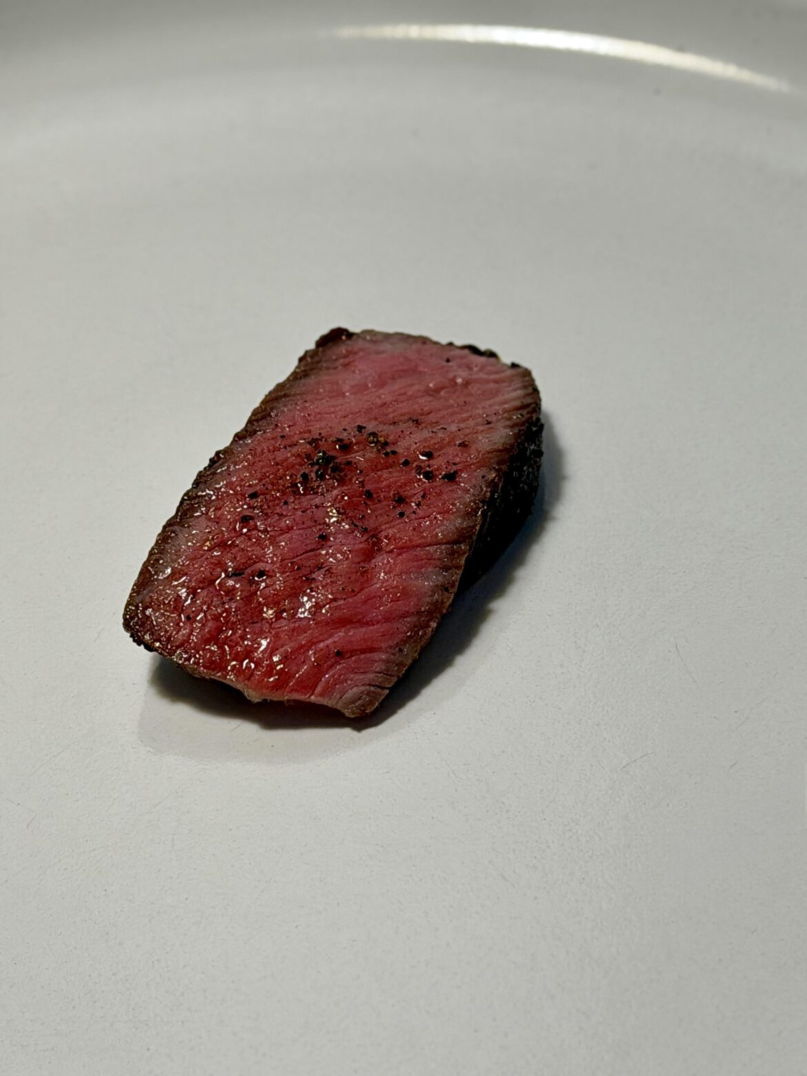 Just a perfect slice of the ribeye I made last night