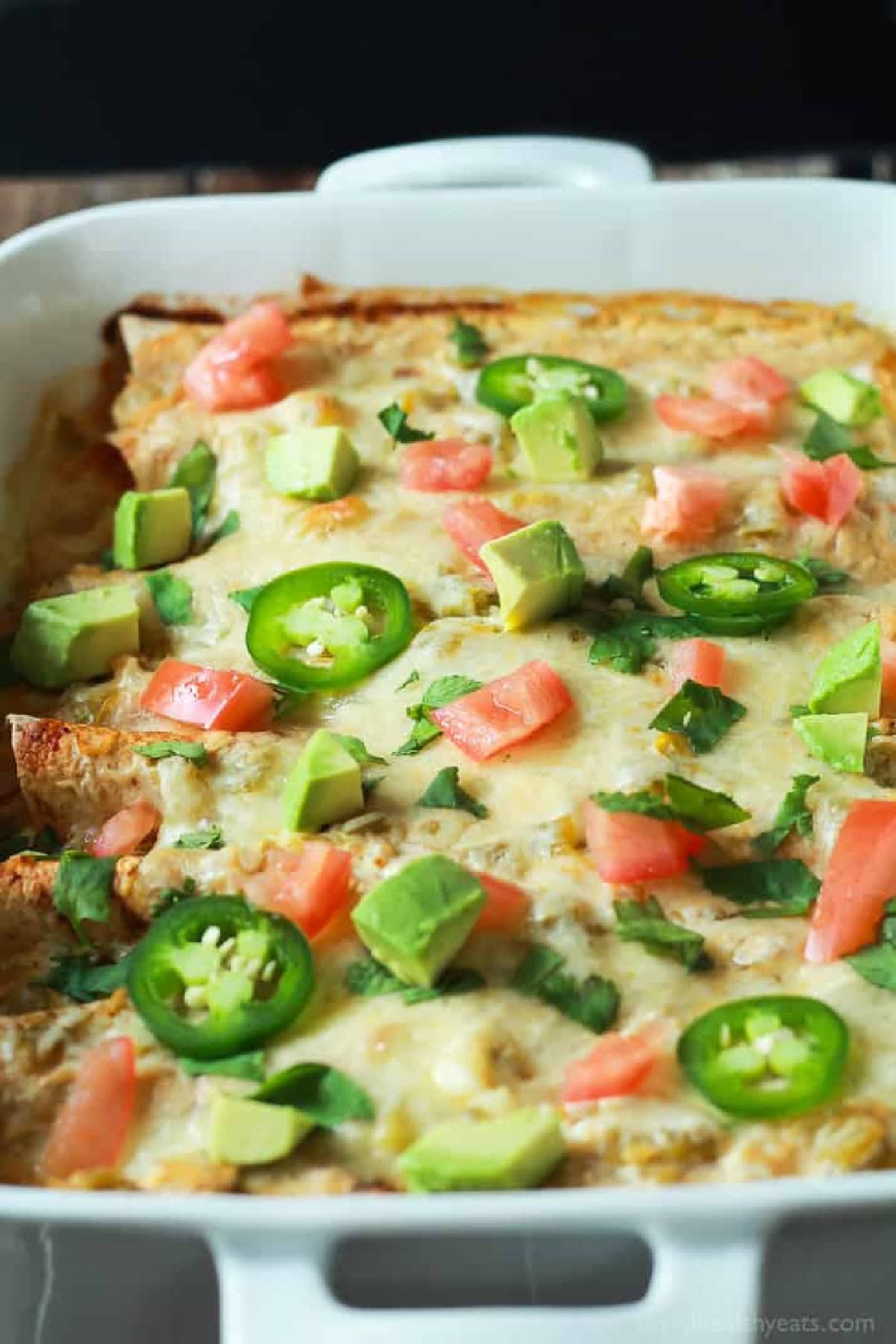 These 35 Scrumptious Make Ahead Brunch Casseroles will make your life over the holidays so much easier. Plus, everyone will be delighted with any one of these casseroles for the holidays. Chicken Enchilada Casserole.