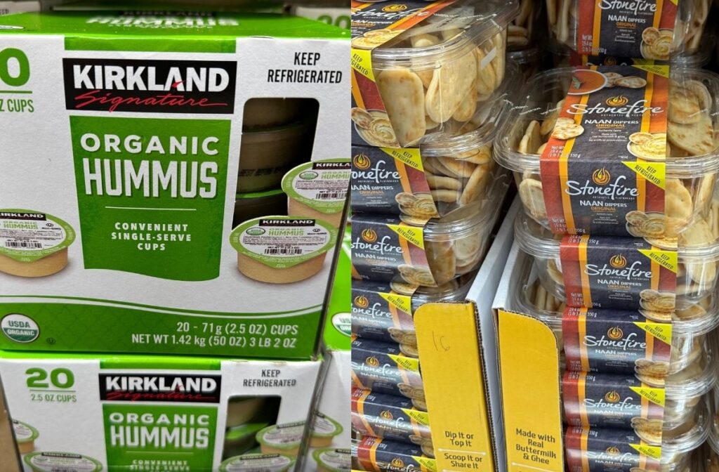 Costco Hummus and Naan bread