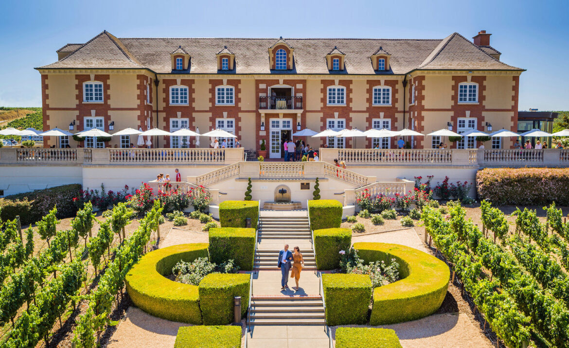 California winery Domaine Carneros in the Nap Valley featuring vineyards