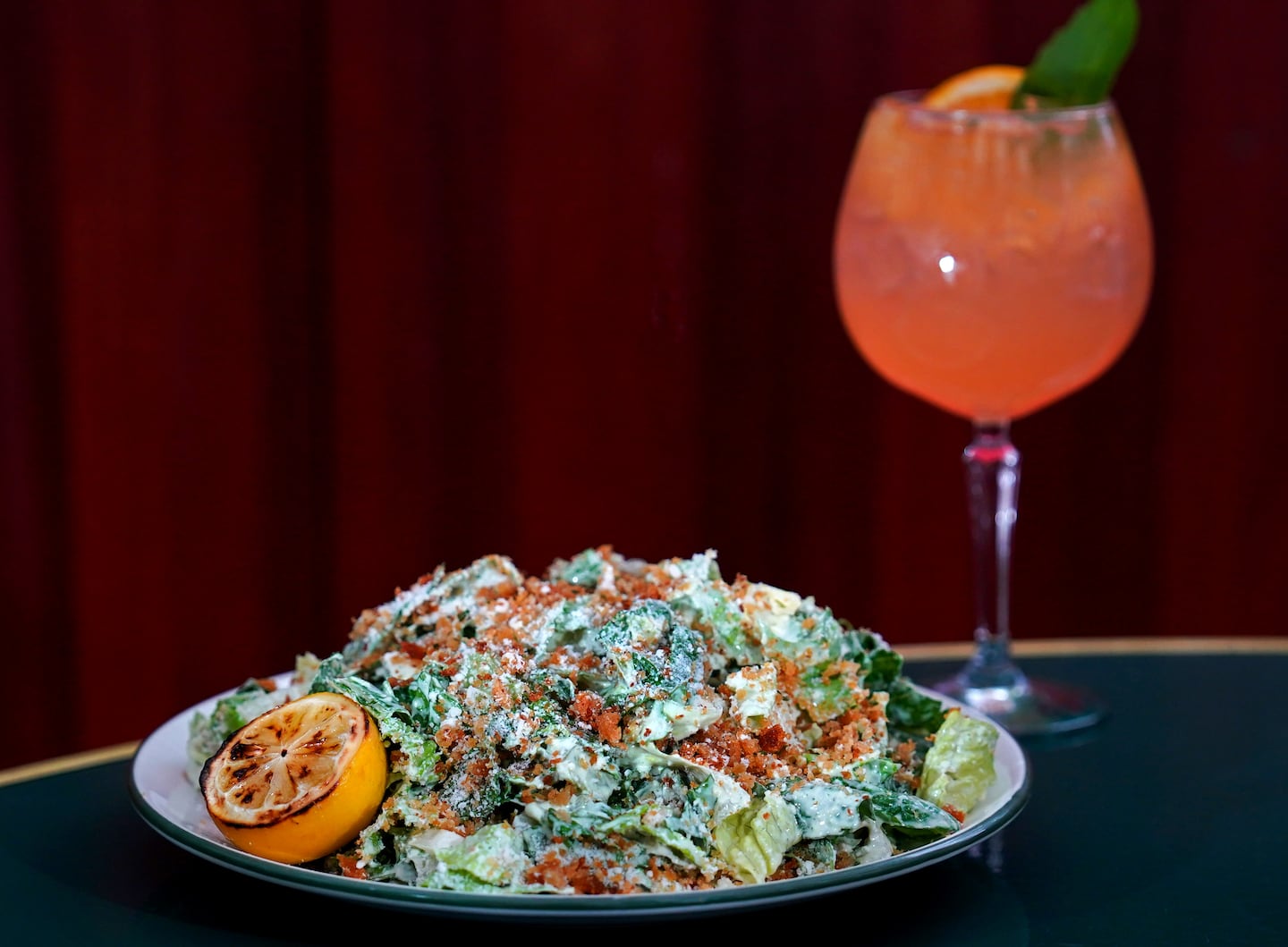 The crunchy Caesar salad at Capri.