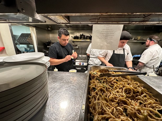 Chef de cuisine Eric Samaniego in the kitchen at Michael’s...