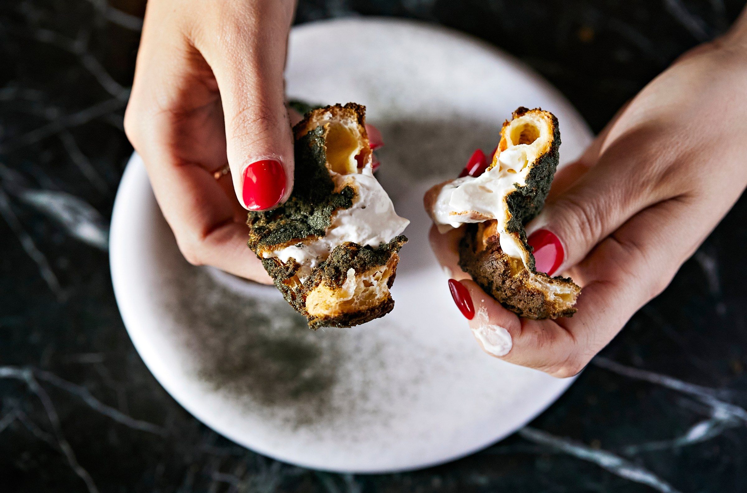 Seaweed choux buns.