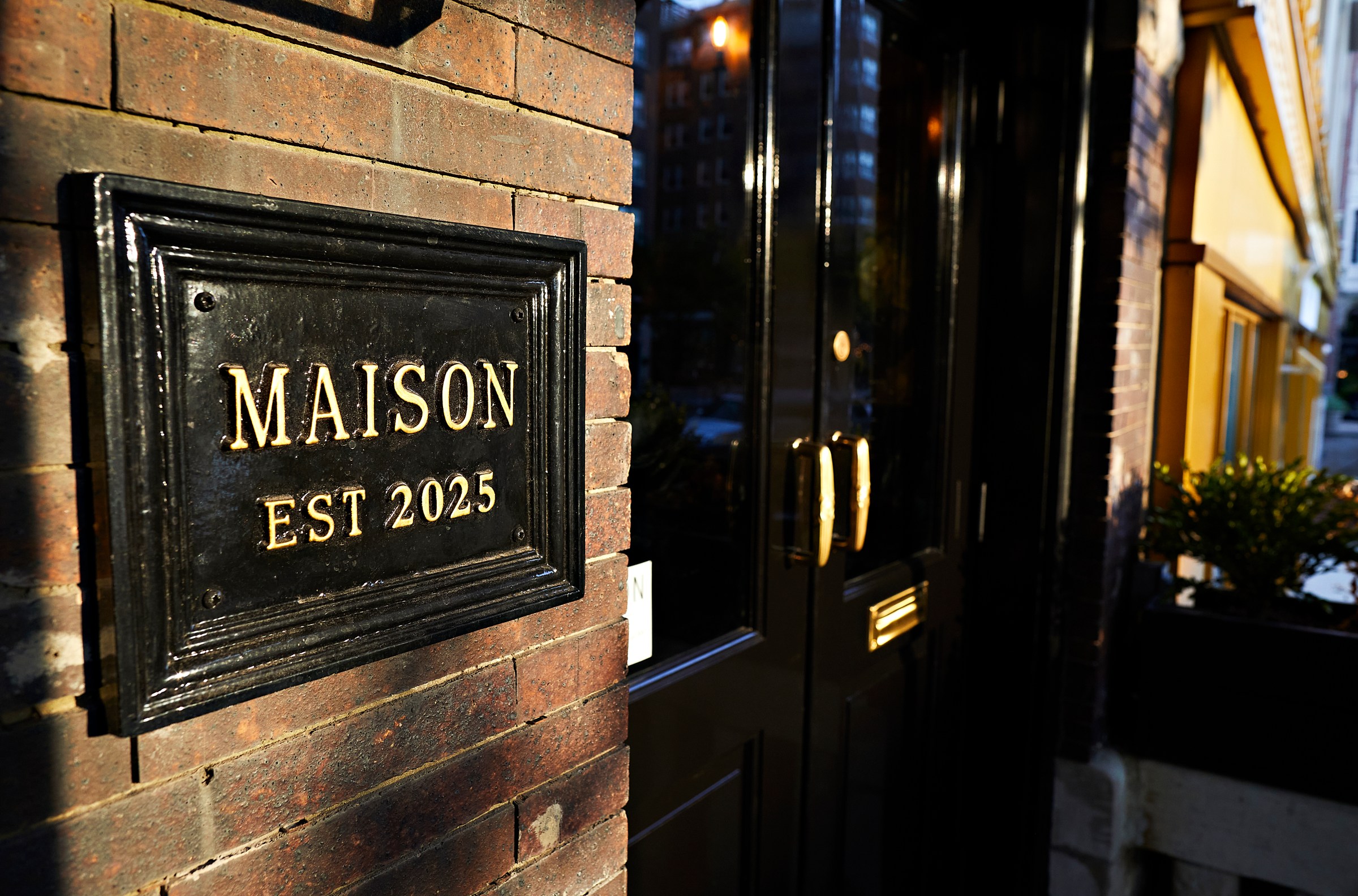 The brick facade at the new Maison.