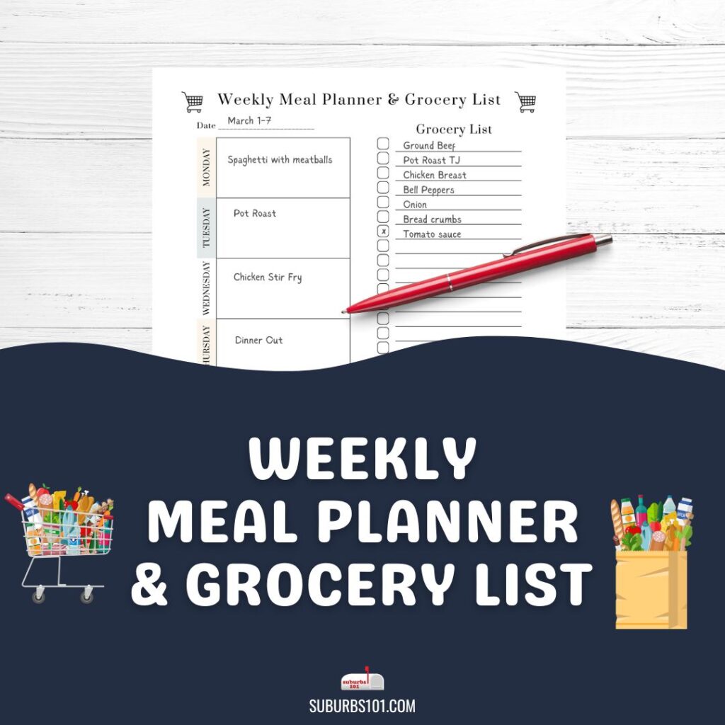 Meal Planner Checklists Printable