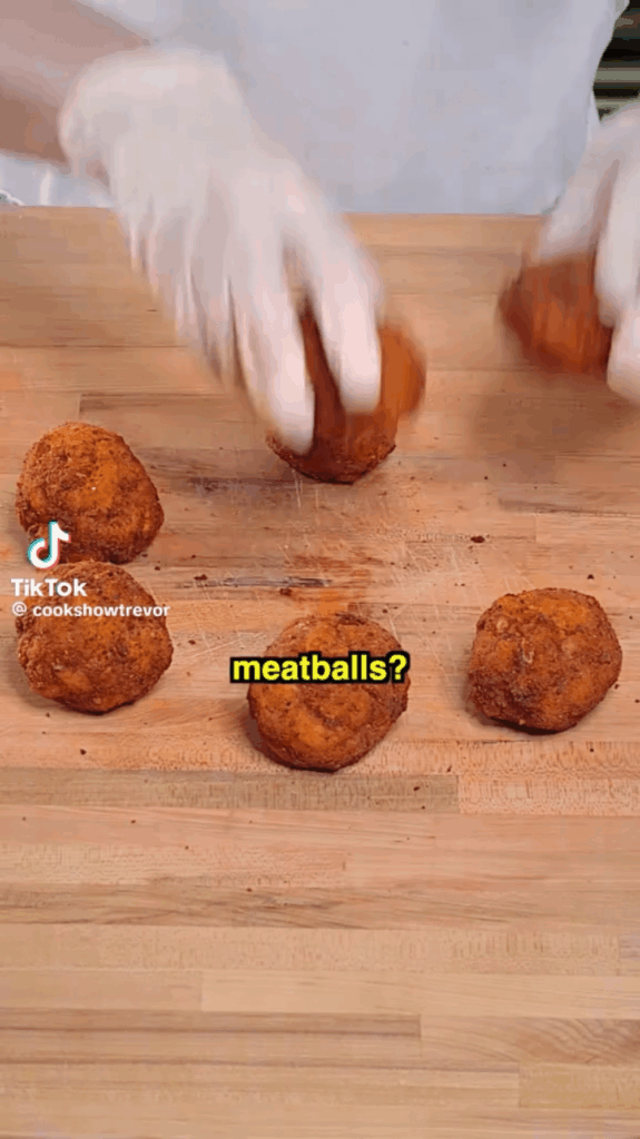 Fried Mac and cheese ball pizza