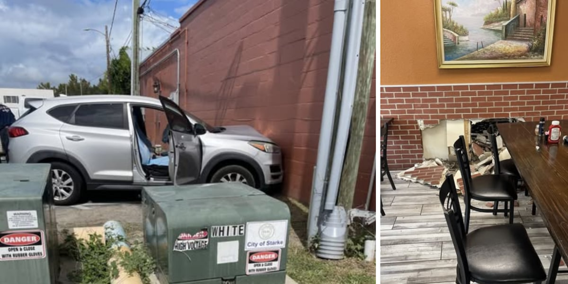 Car crashes into restaurant in Starke, sends two to hospital Car crashes into restaurant in Starke, sends two to hospital