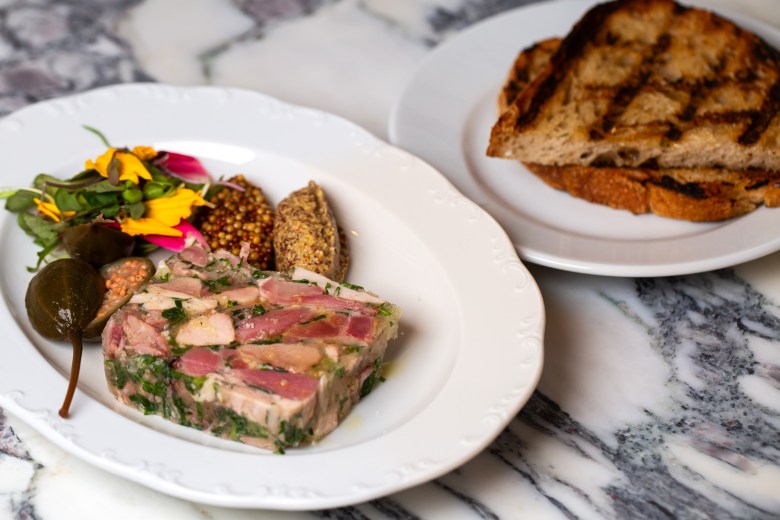 Foie gras torchon with stone fruit preserves and brioche (Provided by Brasserie Lundi)