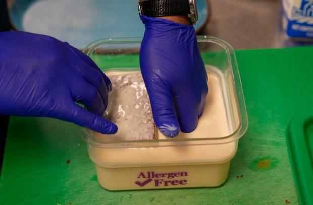 Once the pieces soak up liquid and feel heavy, they...