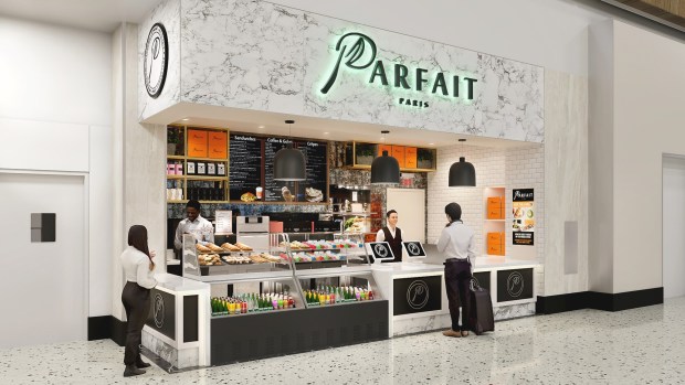 An artist rendering of Parfait Paris' newest location in San Diego International Airport Terminal 1. (San Diego International Airport)