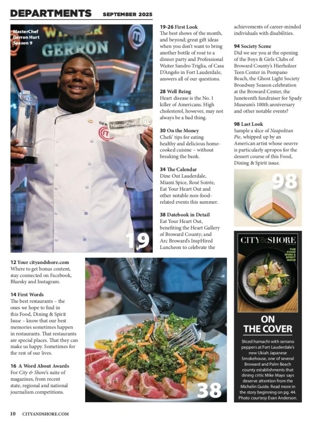 Departments in the September Food, Wine & Spirit Issue of City & Shore magazine.