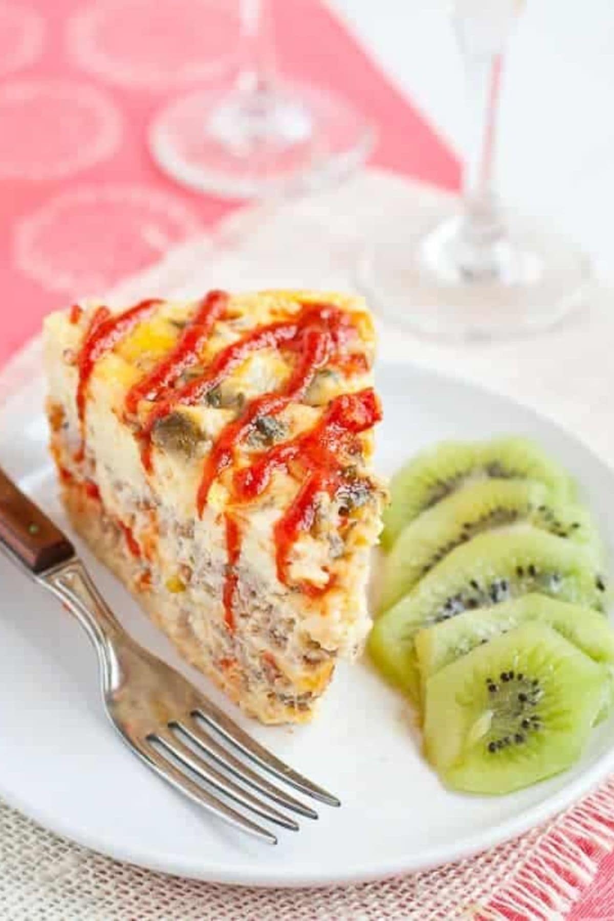 These 35 Scrumptious Make Ahead Brunch Casseroles will make your life over the holidays so much easier. Plus, everyone will be delighted with any one of these casseroles for the holidays. Breakfast casserole on plate.