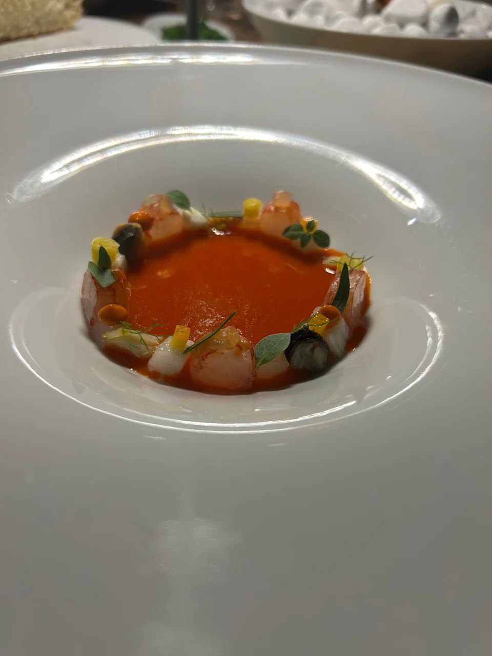 Adriatic Boulliabaisse with seafood, saffron, orange.