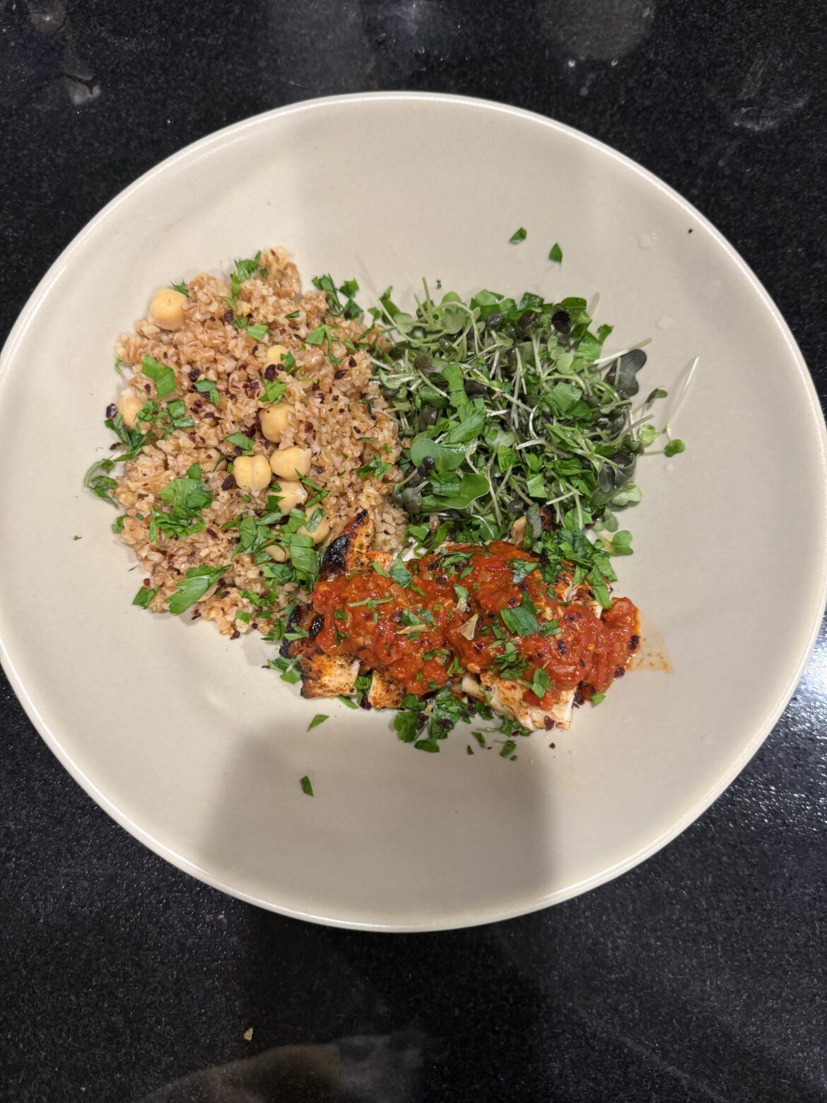 Tweaked: Ras El Hanout chicken with muhammara salsa